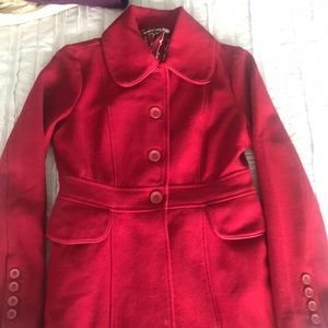 Wool Coat cherry red